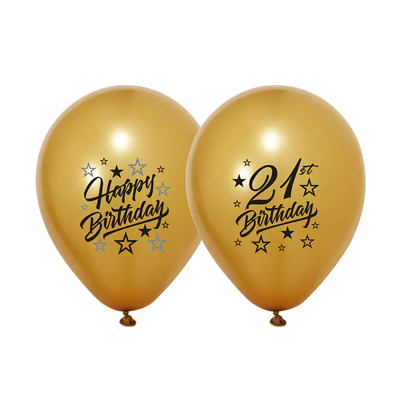 2+1 Golden Stars 21 Yaş Baskılı 12" Gold Balon (100'lük)